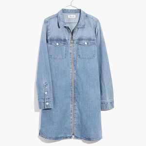Madewell Denim Zip-Front Shirtdress (Sz Small)